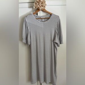 Daily Ritual Black & White Striped Tee Dress Women’s XL